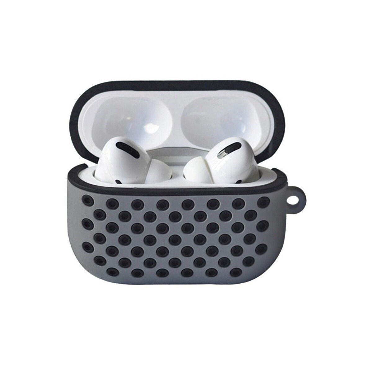 Apple Airpods Pro 2 (2.nesil) Spor Delikli Kılıf - Gri-siyah