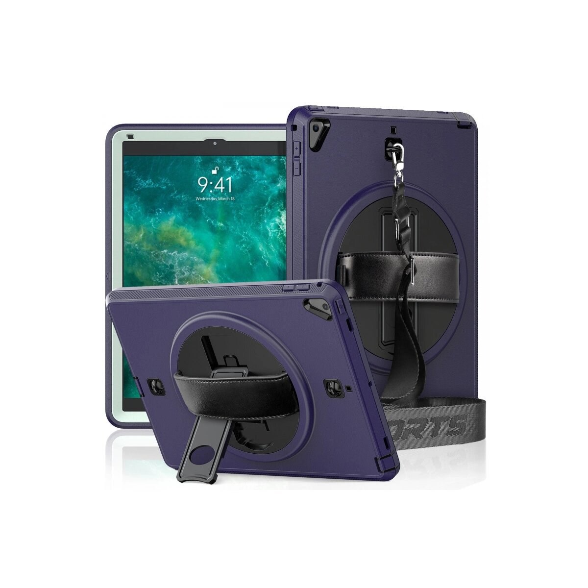 Apple İpad 5 Air 9.7 Kılıf Strap-c Otterbox Tablet Kapak - Lacivert