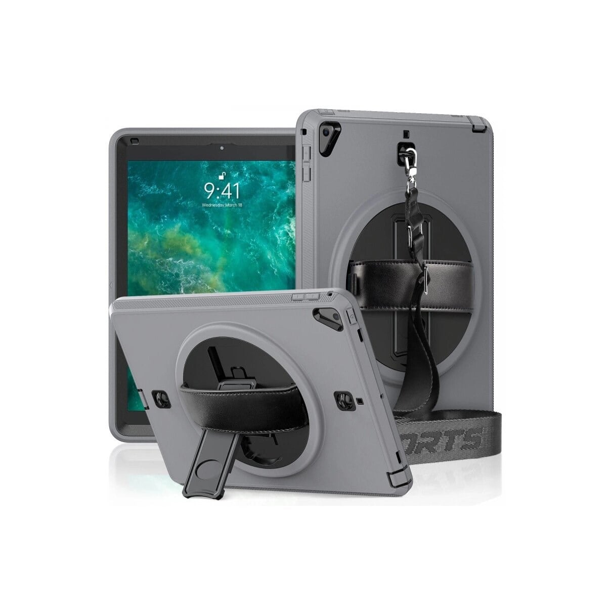 Apple İpad 5 Air 9.7 Kılıf Strap-c Otterbox Tablet Kapak - Gri