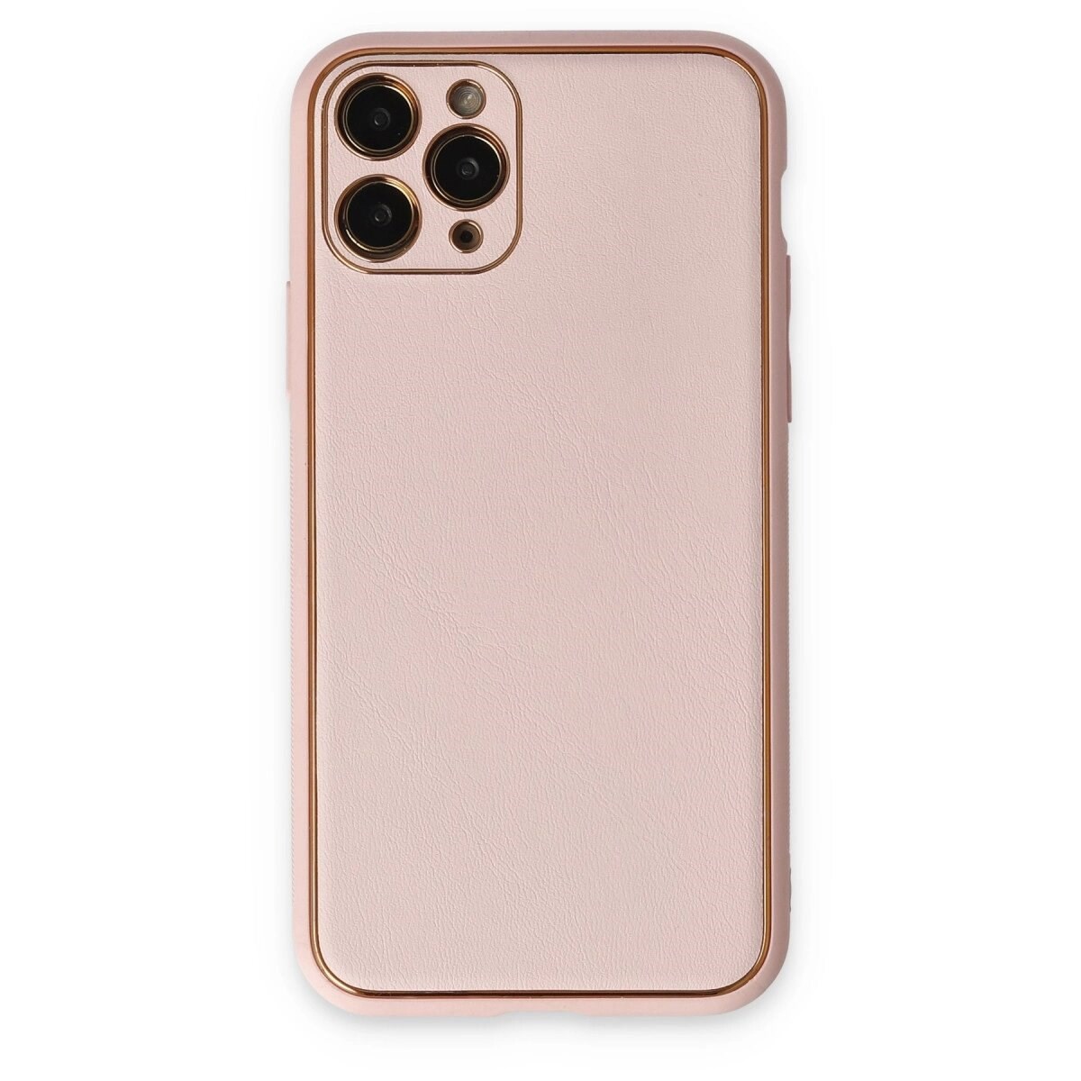 Apple İphone 11 Pro Kılıf Coco Deri Silikon Kapak - Pudra