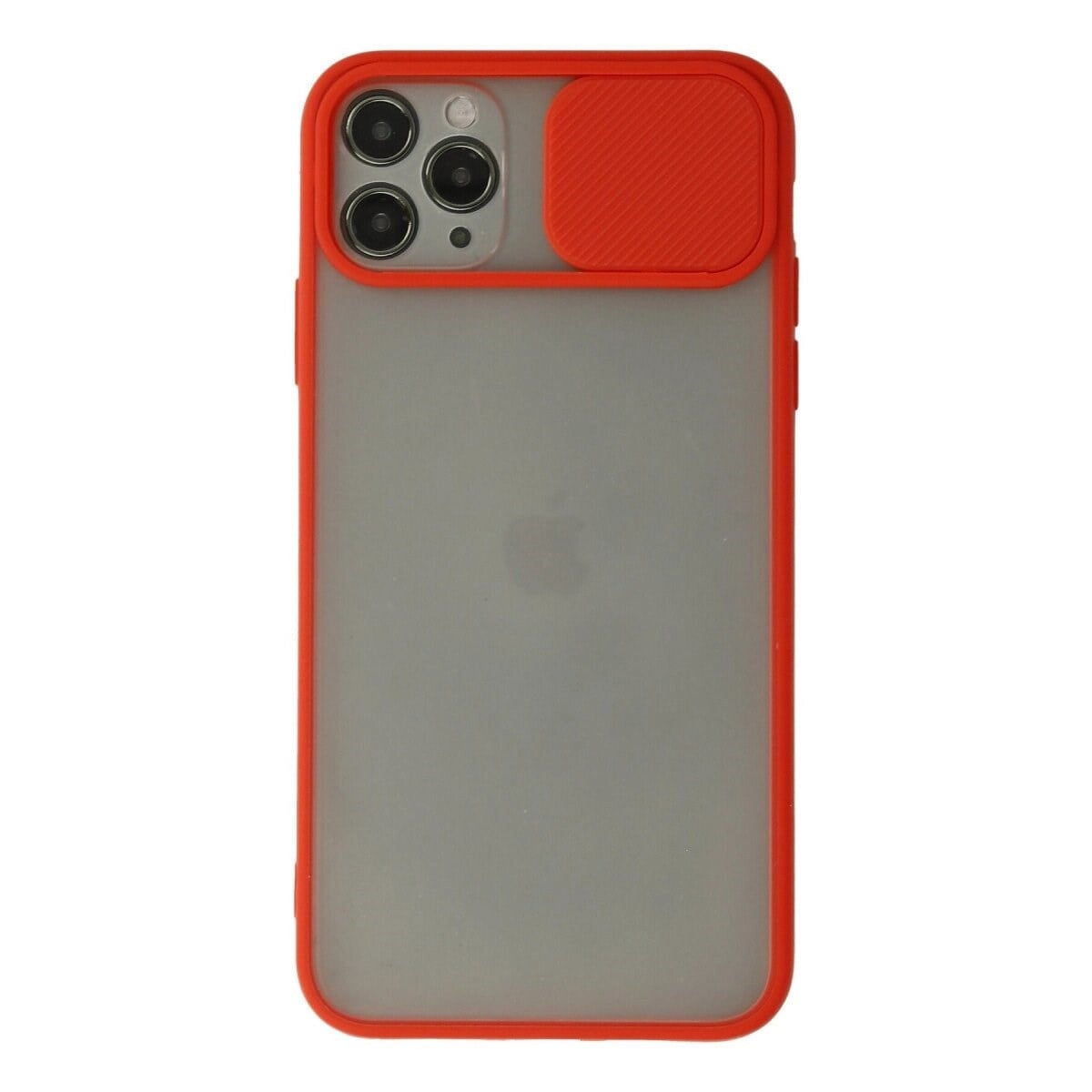 Apple İphone 11 Pro Max Kılıf Palm Buzlu Kamera Sürgülü Silikon - Kırmızı