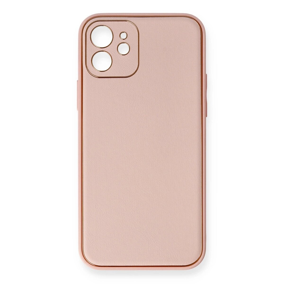 Apple İphone 12 Kılıf Coco Deri Silikon Kapak - Pembe