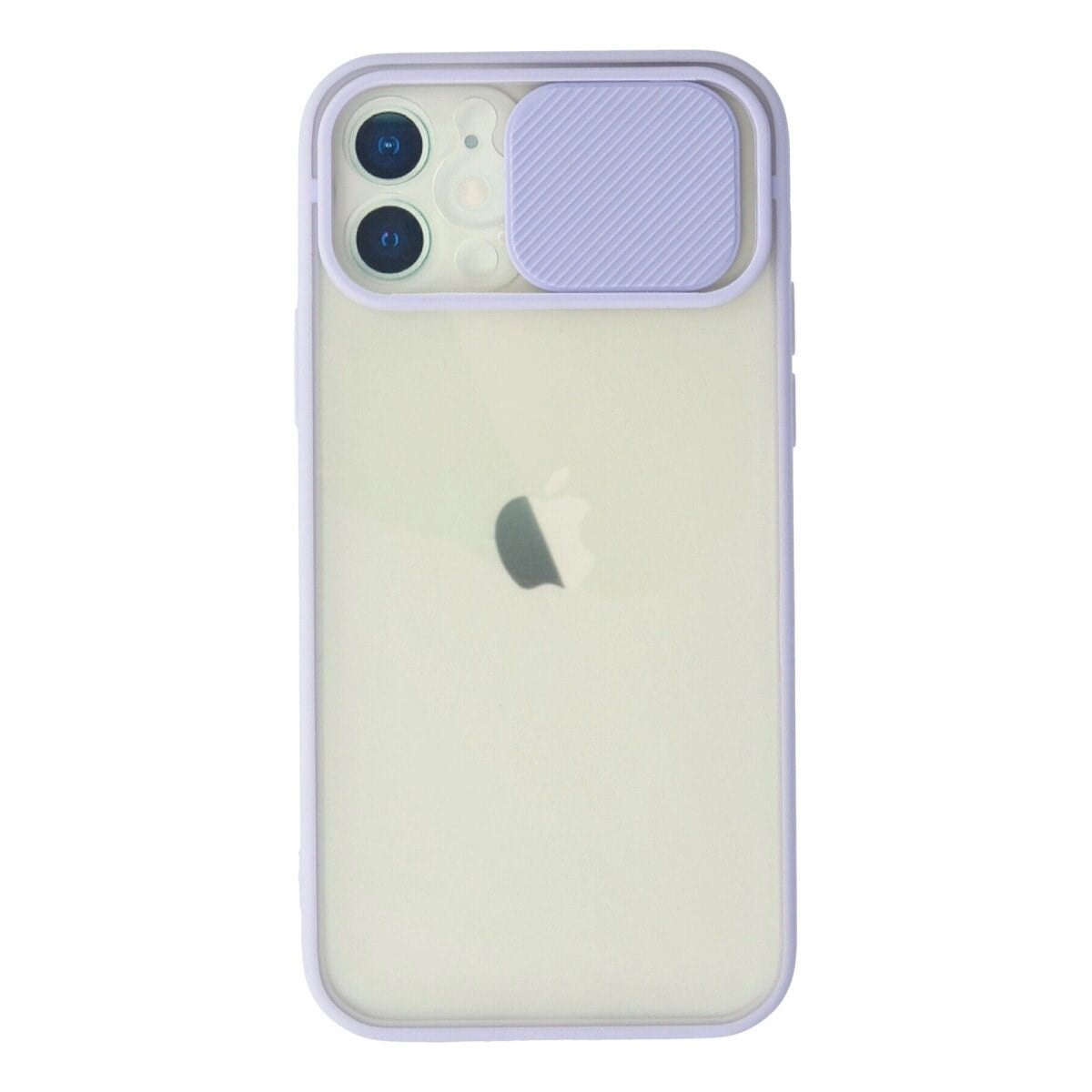 Apple İphone 12 Kılıf Palm Buzlu Kamera Sürgülü Silikon - Lila