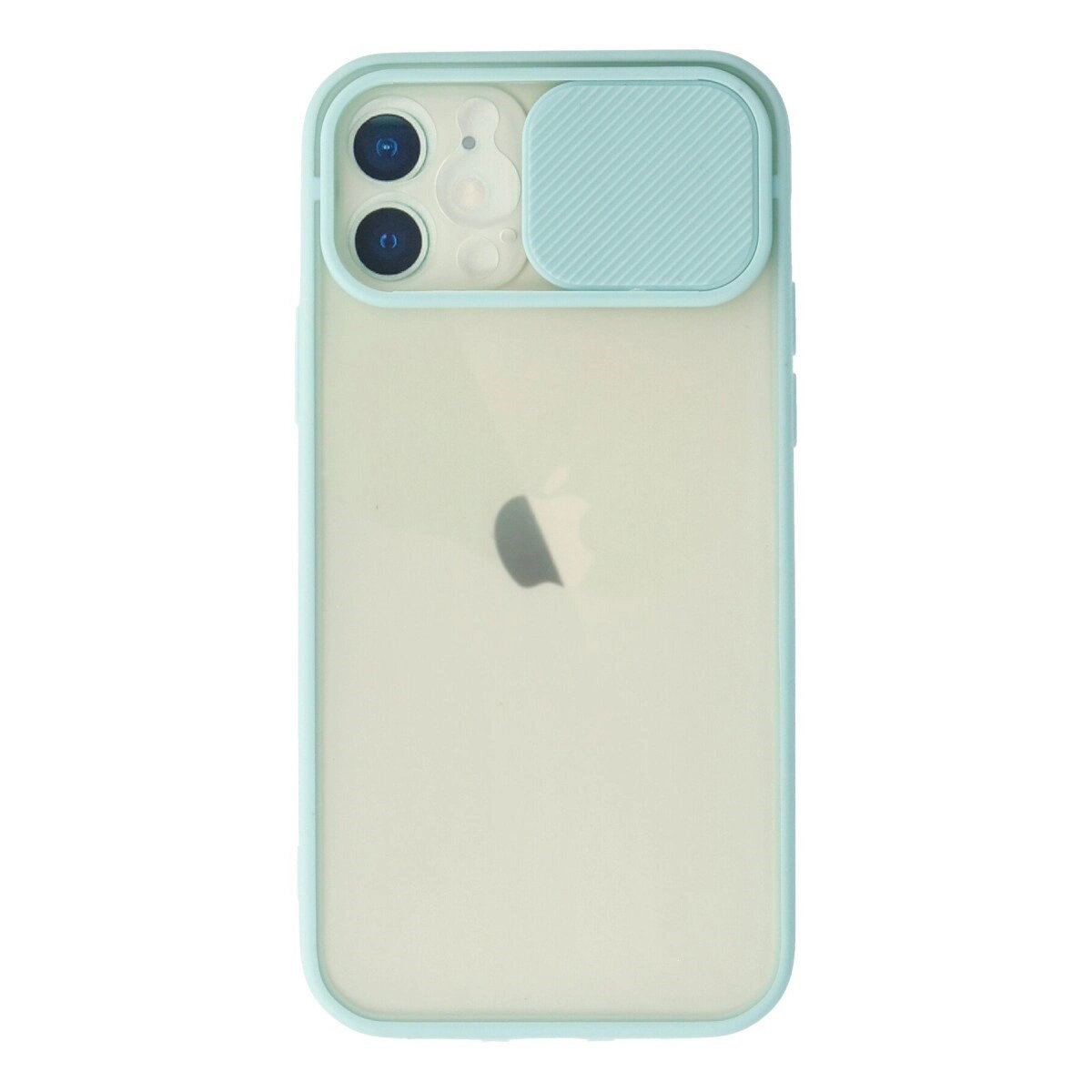 Apple İphone 12 Kılıf Palm Buzlu Kamera Sürgülü Silikon - Turkuaz