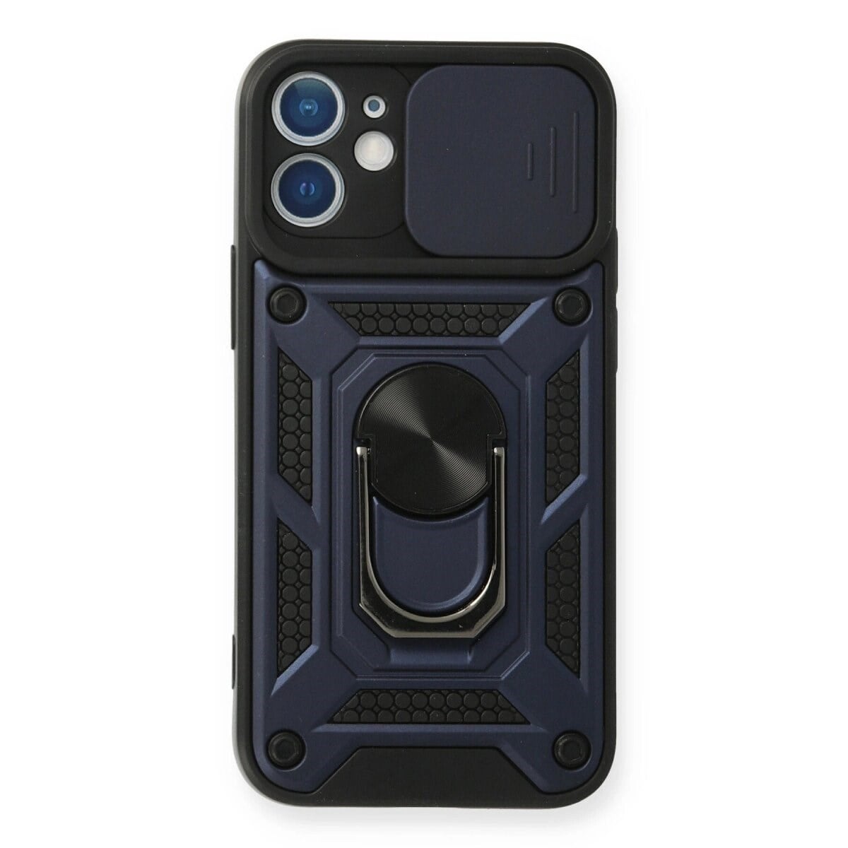 Apple İphone 12 Mini Kılıf Pars Lens Yüzüklü Silikon - Lacivert