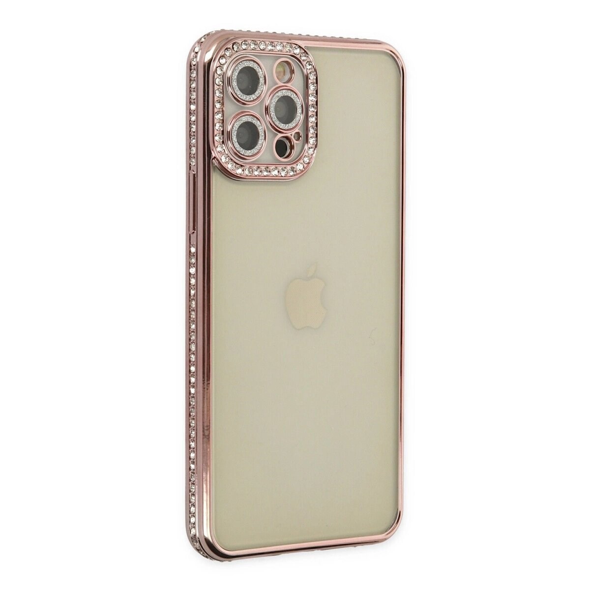 Apple İphone 12 Pro Kılıf Joke Taşlı Silikon - Pembe
