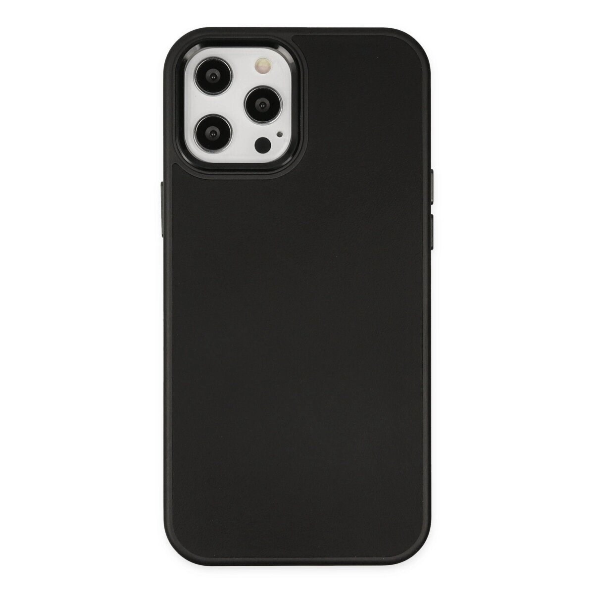 Apple İphone 12 Pro Max Kılıf Asya Deri Silikon - Siyah