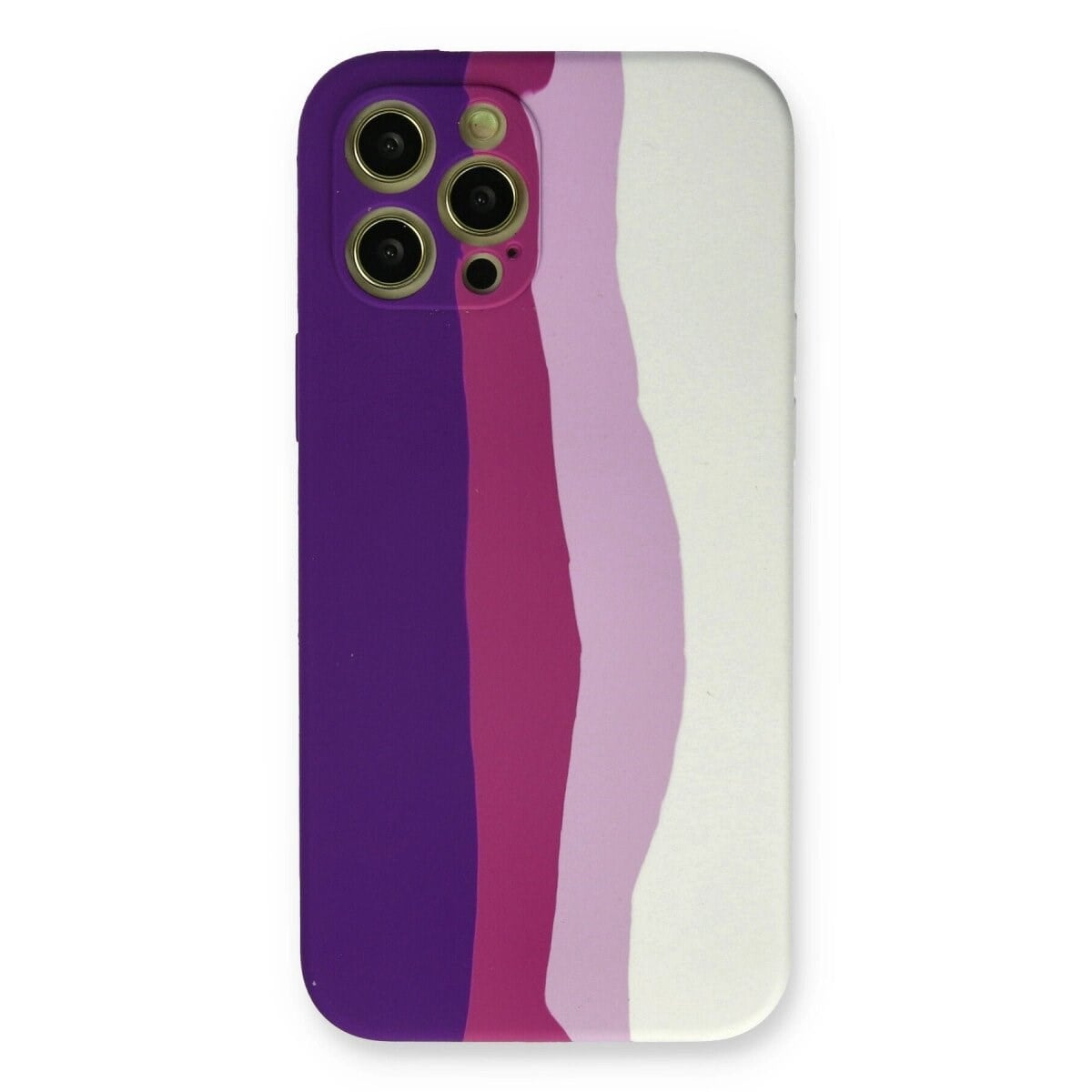 Apple İphone 12 Pro Max Kılıf Ebruli Lansman Silikon - Mor-beyaz