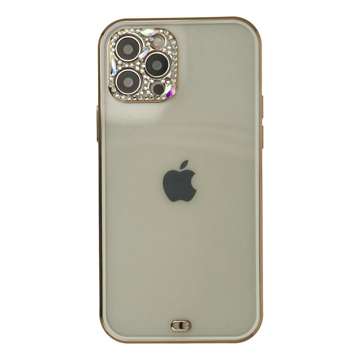 Apple İphone 12 Pro Max Kılıf Liva Taşlı Silikon - Beyaz