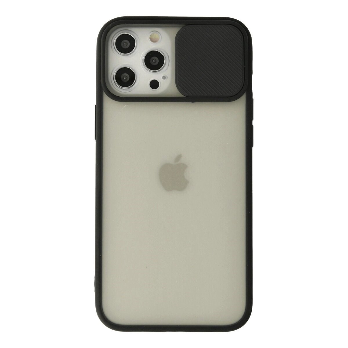 Apple İphone 12 Pro Max Kılıf Palm Buzlu Kamera Sürgülü Silikon - Siyah