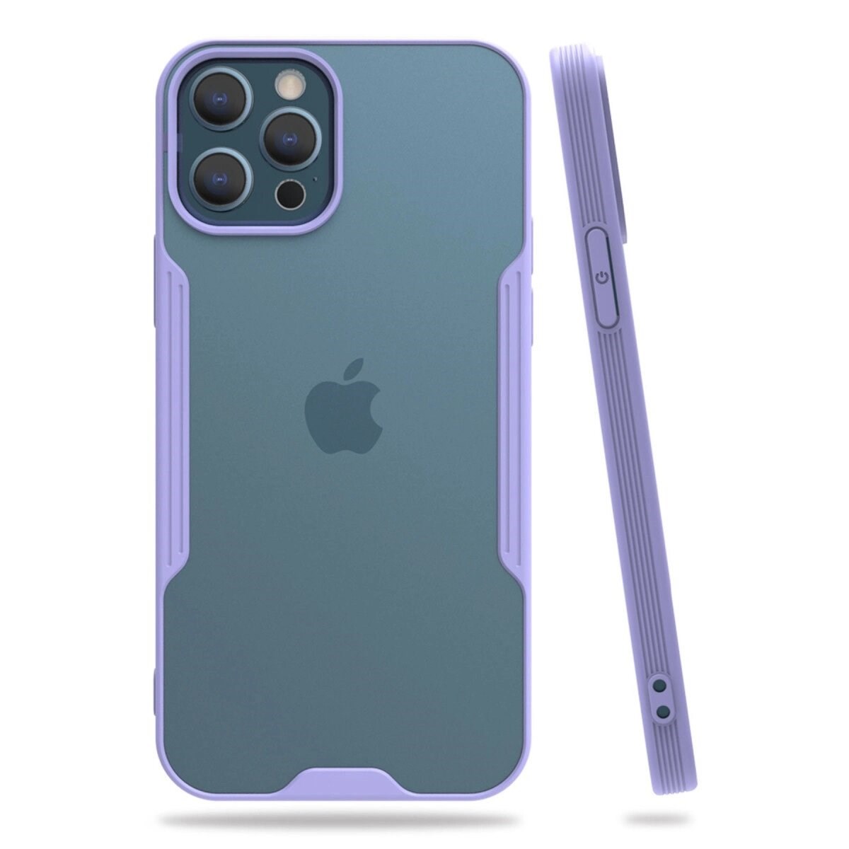 Apple İphone 12 Pro Max Kılıf Platin Silikon - Lila