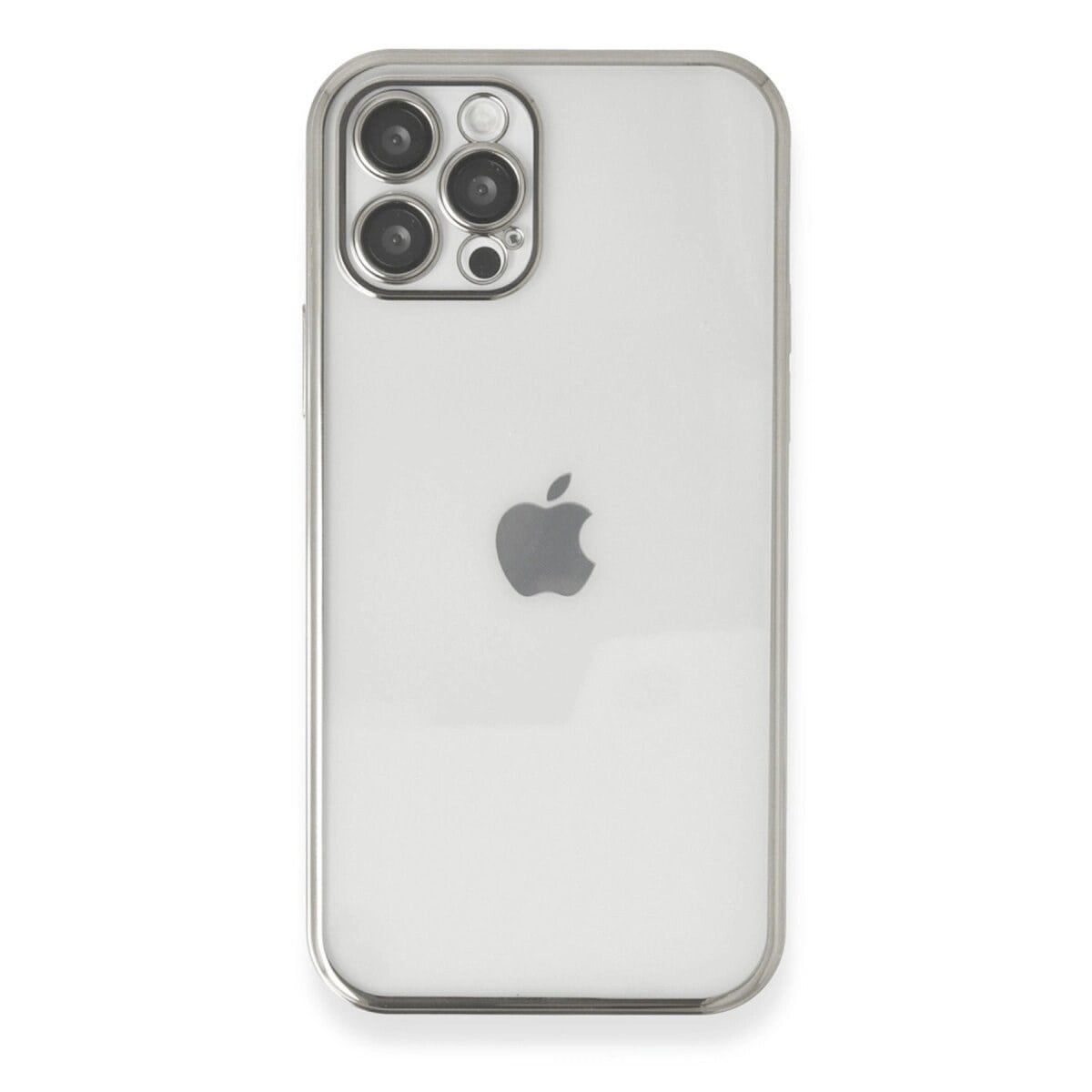 Apple İphone 12 Pro Max Kılıf Razer Lensli Silikon - Gümüş