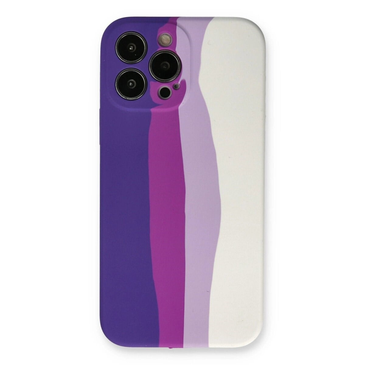 Apple İphone 13 Pro Kılıf Ebruli Lansman Silikon - Mor-beyaz