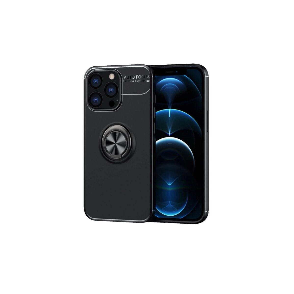 Apple İphone 13 Pro Kılıf Range Yüzüklü Silikon - Siyah