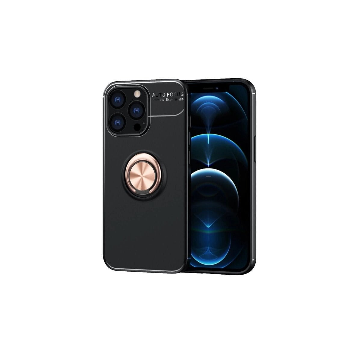 Apple İphone 13 Pro Kılıf Range Yüzüklü Silikon - Siyah-gold