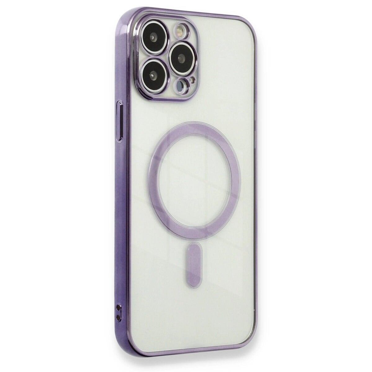 Apple İphone 13 Pro Max Kılıf Magneticsafe Lazer Silikon - Mor
