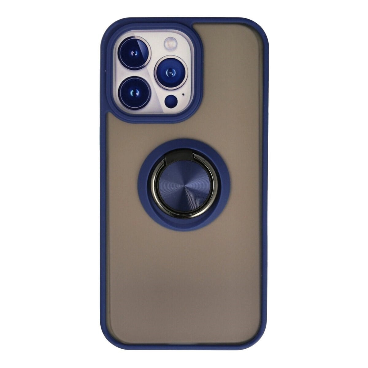 Apple İphone 13 Pro Max Kılıf Montreal Yüzüklü Silikon Kapak - Lacivert