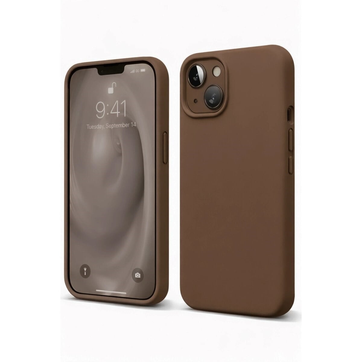 Apple İphone 14 Kılıf First Silikon - Kahverengi