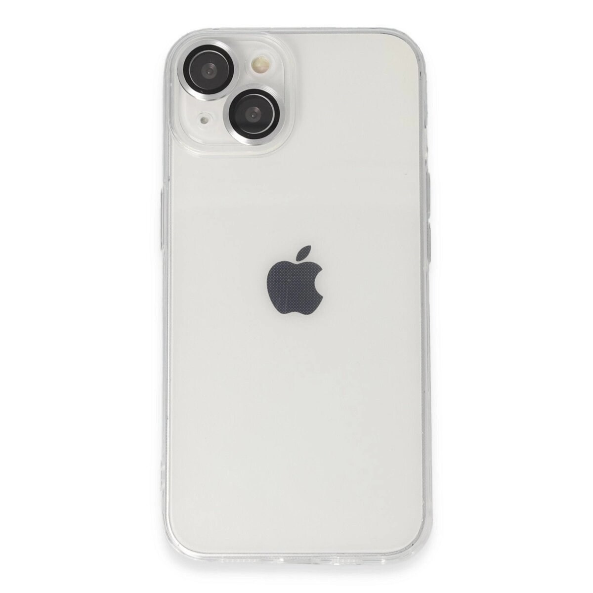 Apple İphone 14 Kılıf Luko Lens Silikon - Gümüş