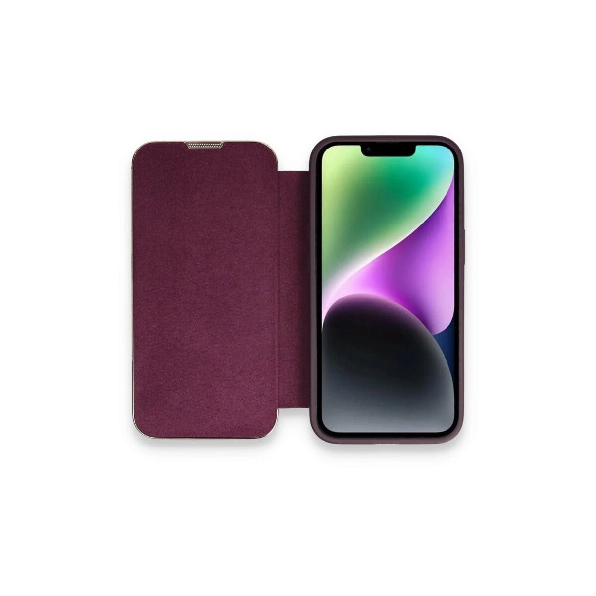 Apple İphone 14 Pro Kılıf Dolpin Kapaklı - Derin Mor