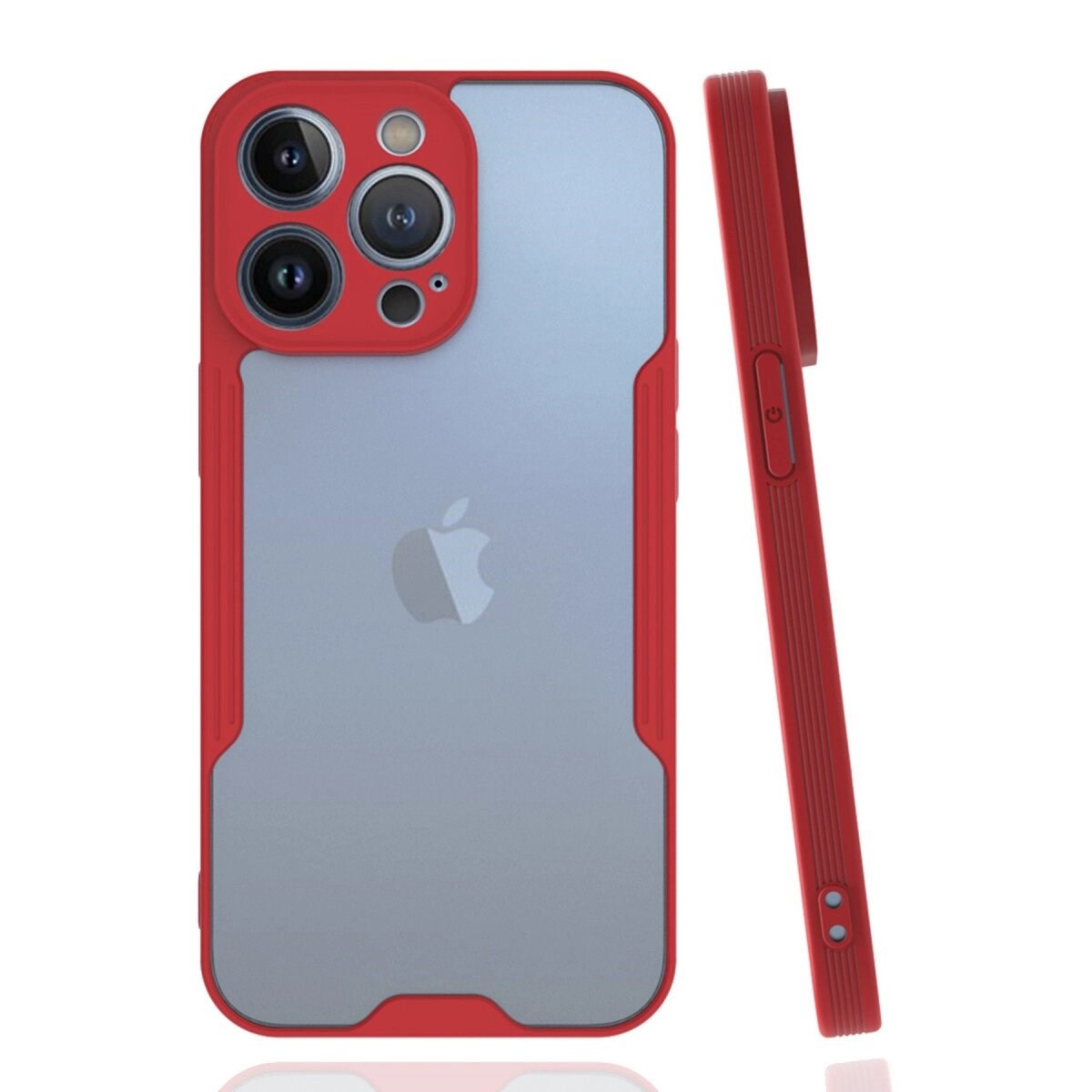 Apple İphone 14 Pro Kılıf Platin Silikon - Kırmızı