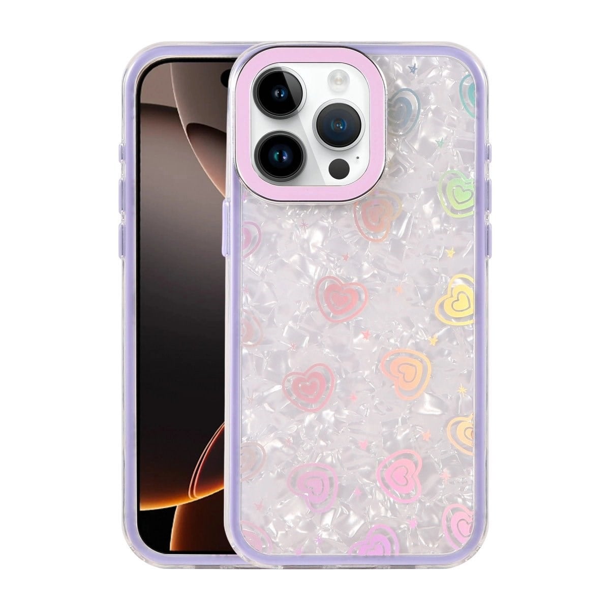 Apple İphone 14 Pro Max Lumi Desenli Kapak - Mor