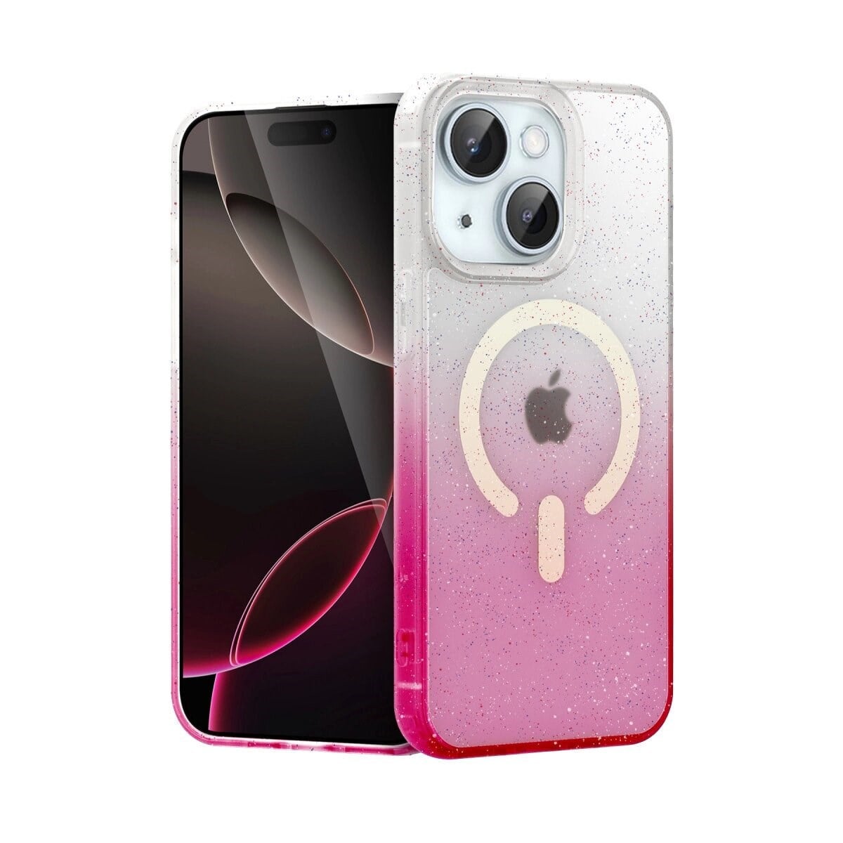 Apple İphone 15 Plus Pummel Shiny Magsafe Kapak - Pembe