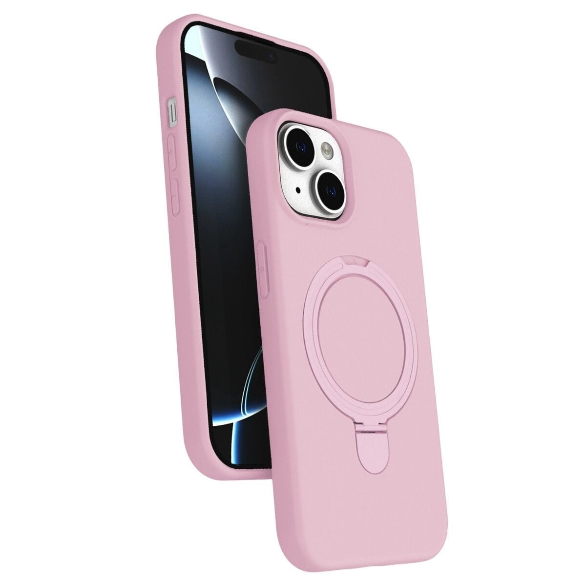 Apple İphone 15 Plus Regal Magsafe Standlı Kapak - Açık Pembe