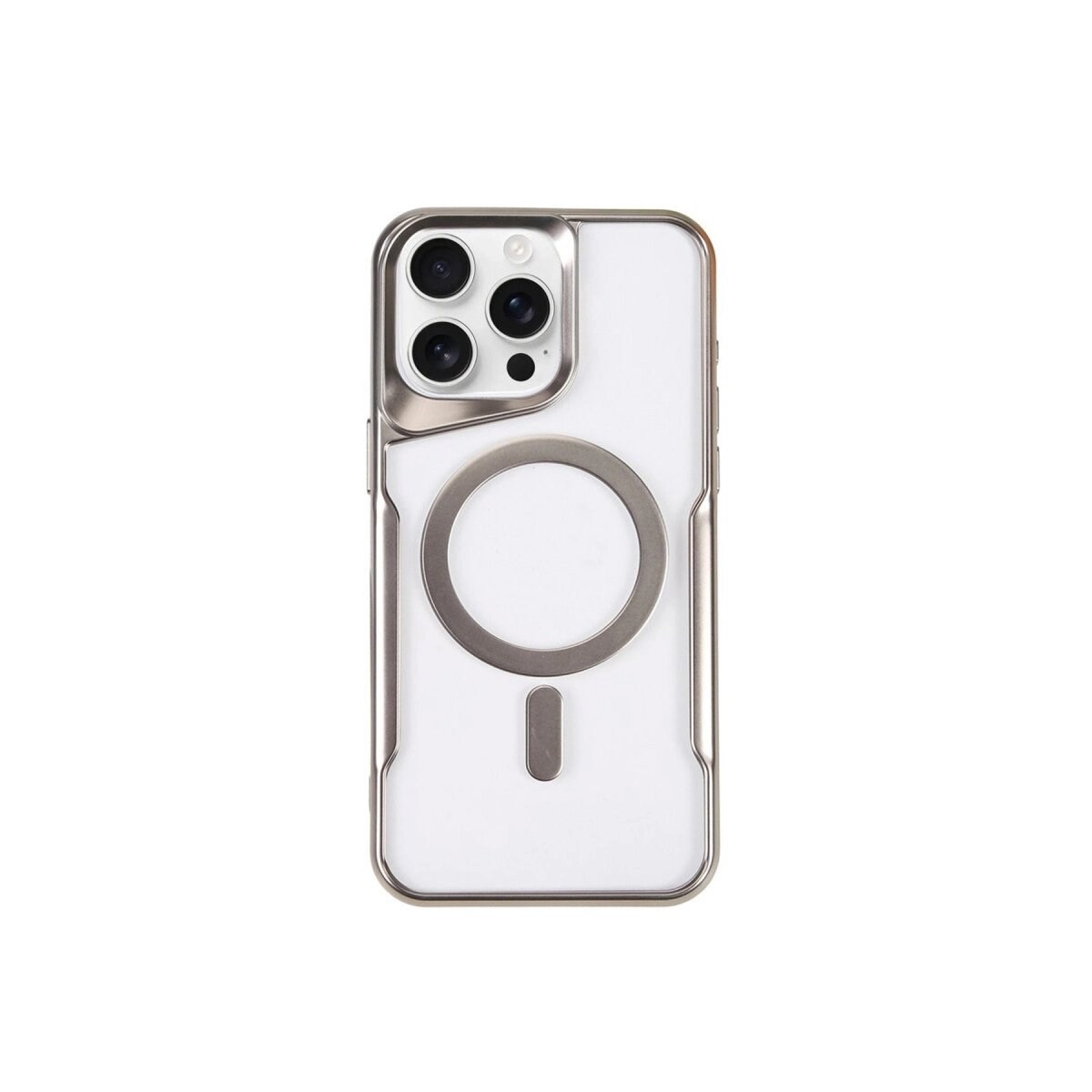 Apple İphone 15 Pro Kılıf Boyi Magsafe Silikon Kapak - Gümüş