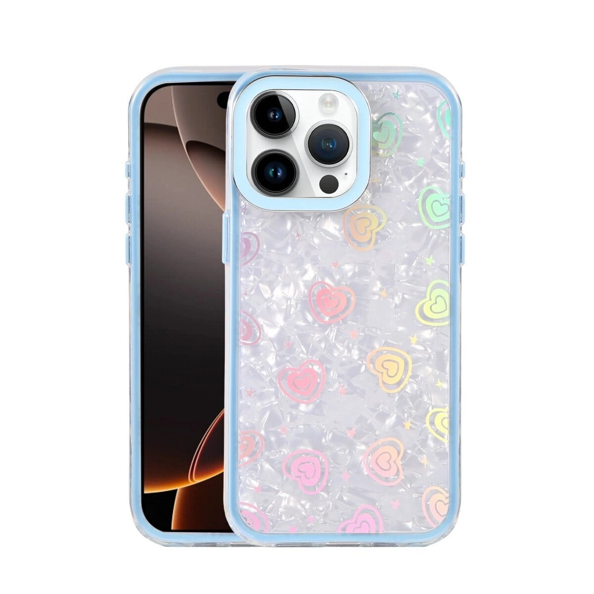 Apple İphone 15 Pro Lumi Desenli Kapak - Mavi