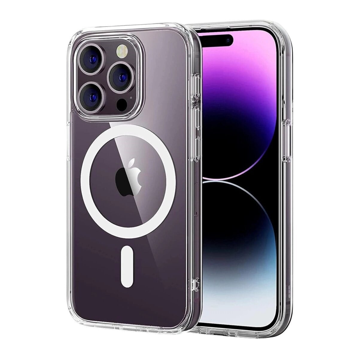 Apple İphone 15 Pro Max Combo Sert Şeffaf Magsafe Kapak - Şeffaf