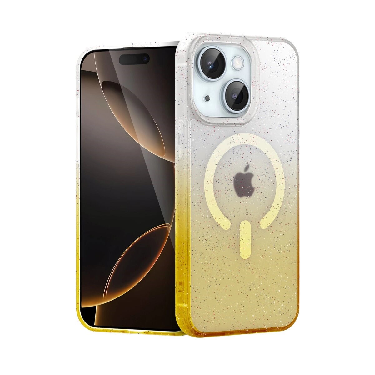 Apple İphone 15 Pummel Shiny Magsafe Kapak - Gold