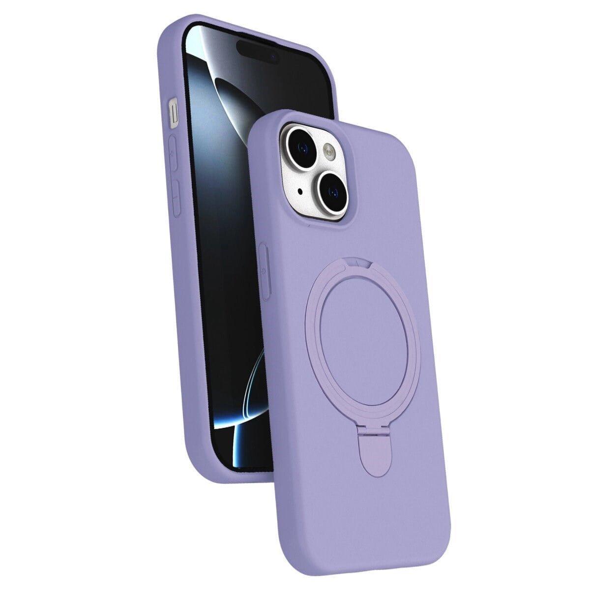 Apple İphone 15 Regal Magsafe Standlı Kapak - Lila