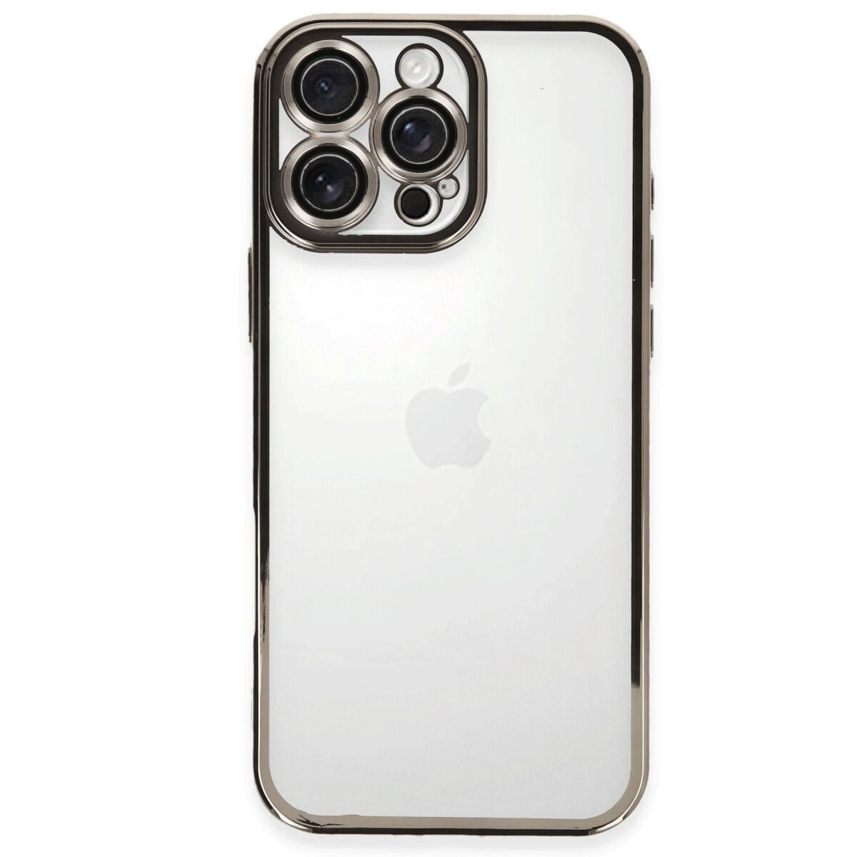 Apple İphone 16 Pro Kılıf Razer Lensli Silikon - Titanyum Gri