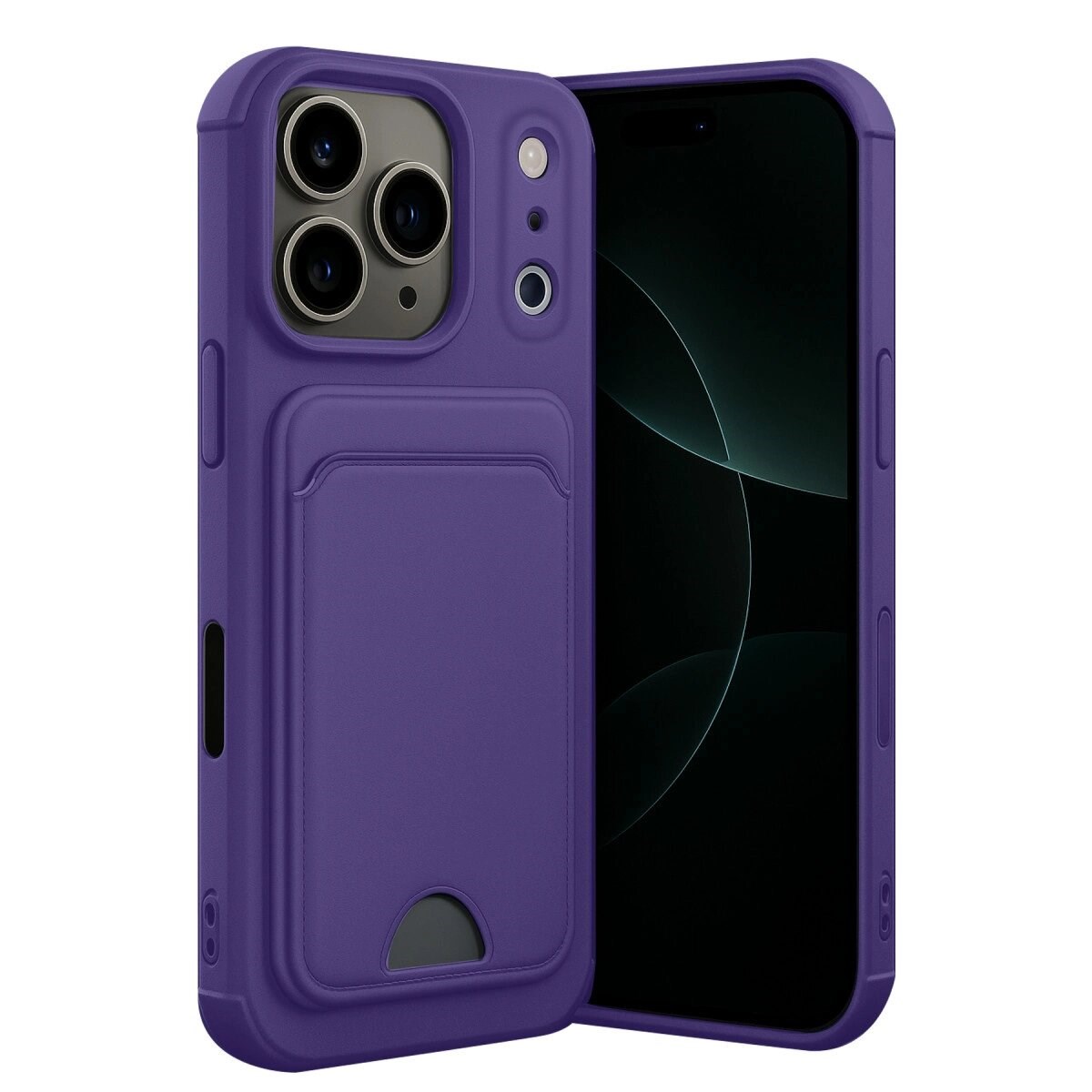 Apple İphone 17 Pro Kelvin Kartvizitli Silikon - Derin Mor