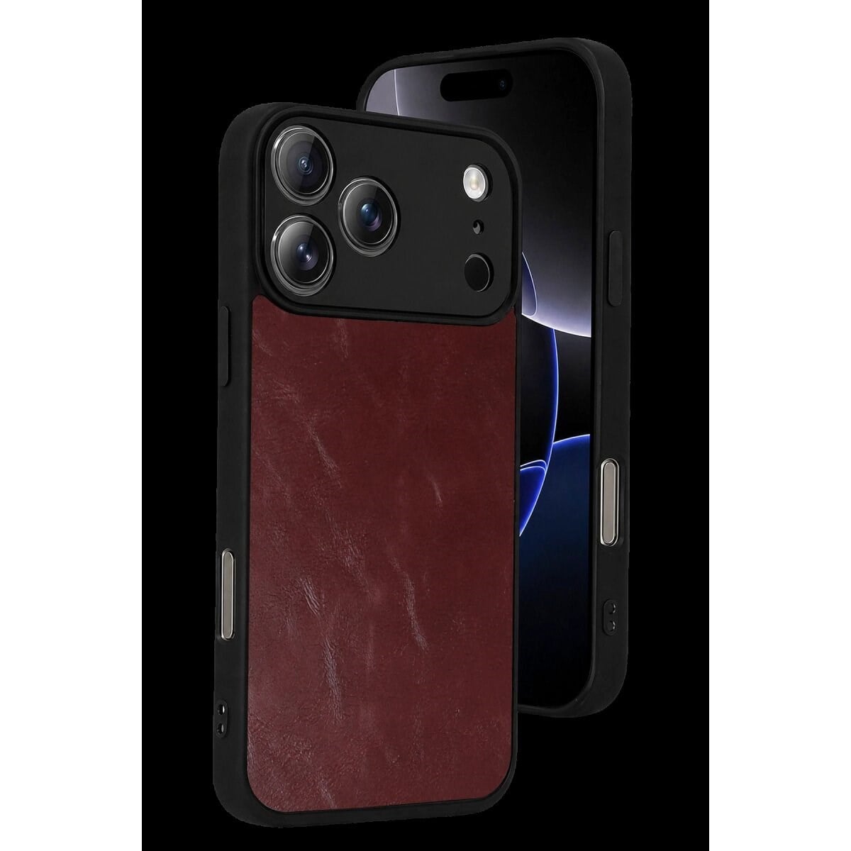 Apple İphone 17 Pro Max Aras Deri Kapak - Bordo