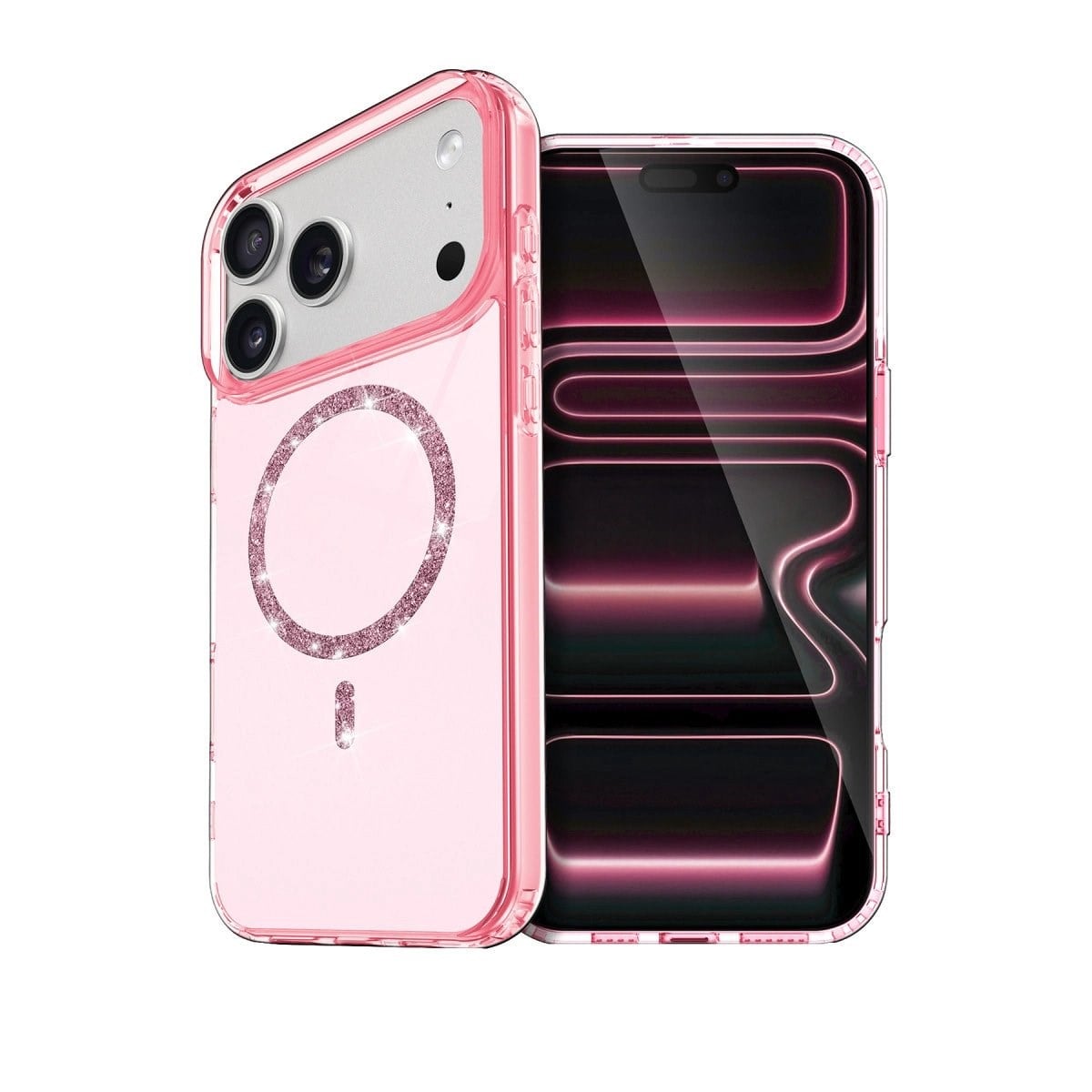 Apple İphone 17 Pro Max Live Diamond Magsafe Kapak - Pembe