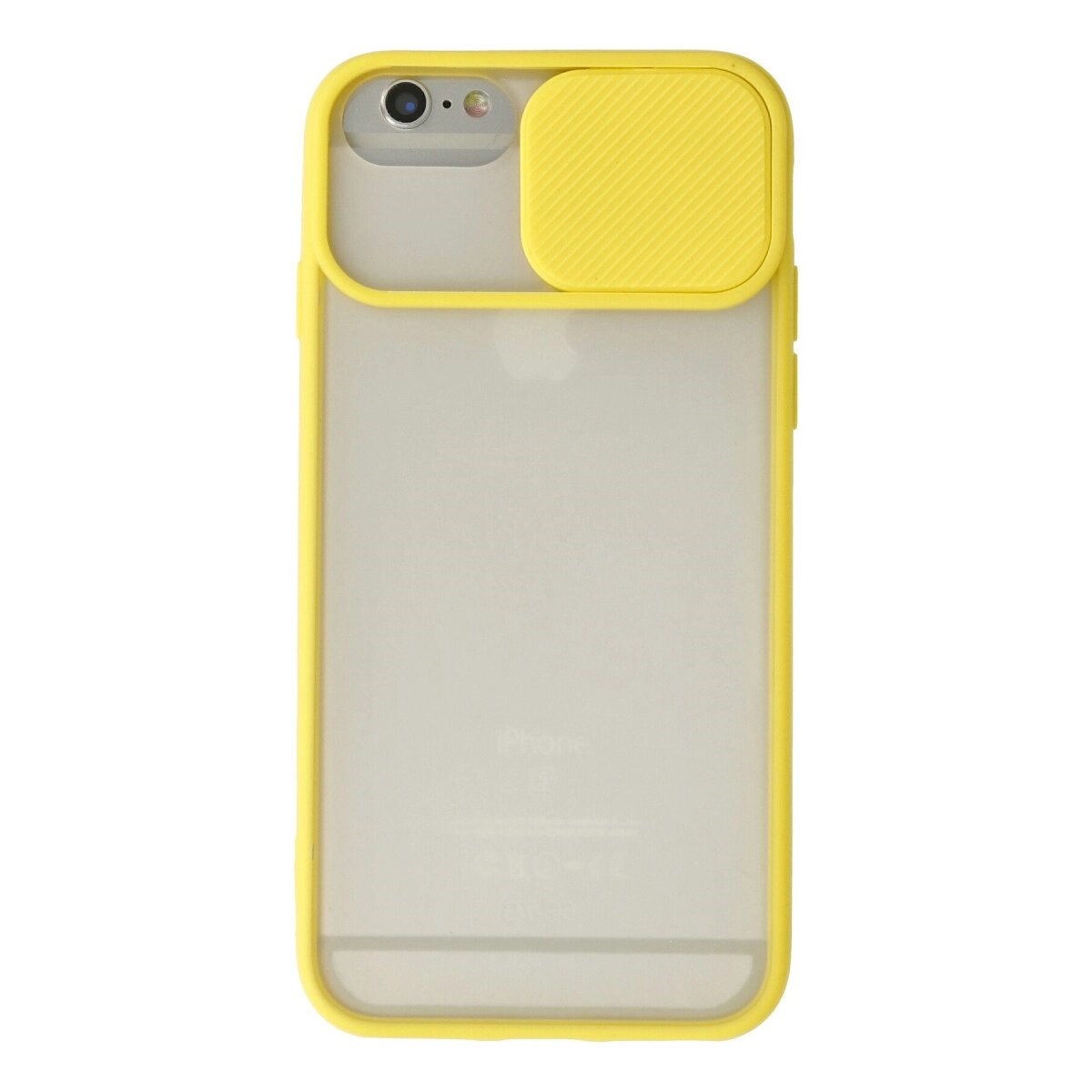 Apple İphone 6 Kılıf Palm Buzlu Kamera Sürgülü Silikon - Sarı