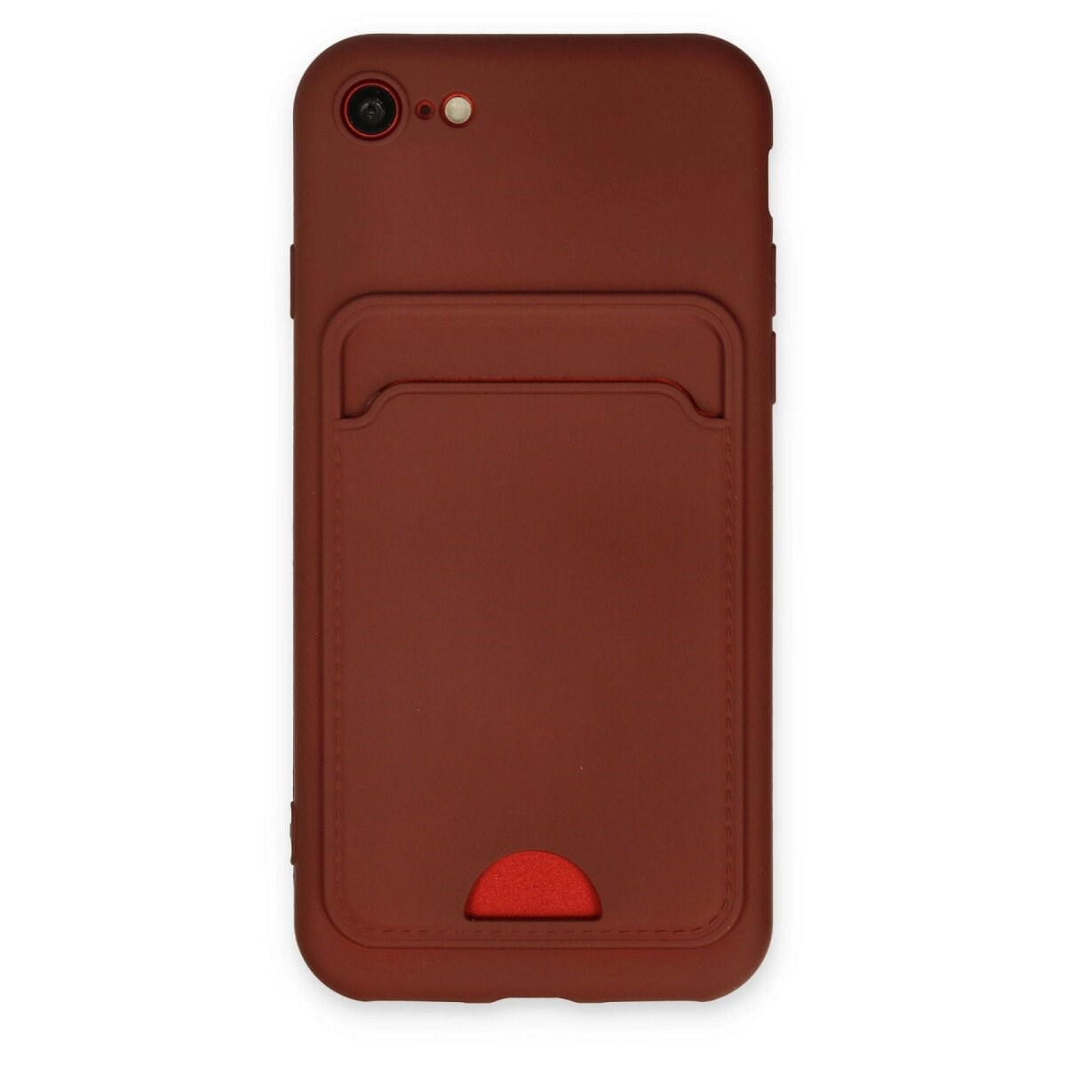 Apple İphone 7 Kılıf Kelvin Kartvizitli Silikon - Bordo