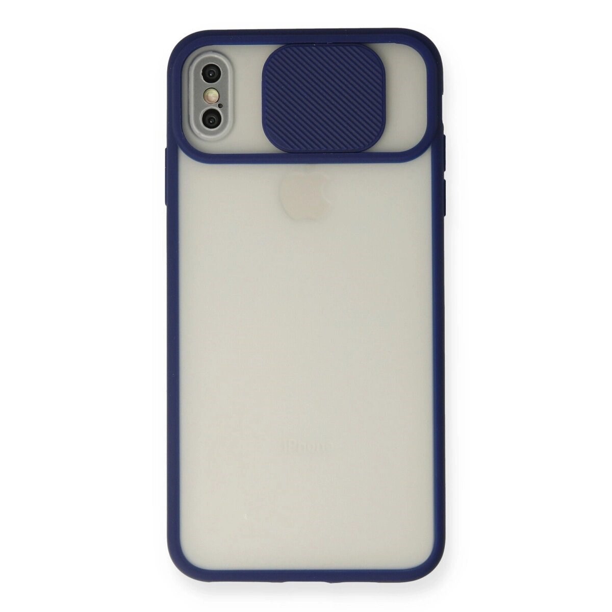 Apple İphone Xs Max Kılıf Palm Buzlu Kamera Sürgülü Silikon - Lacivert