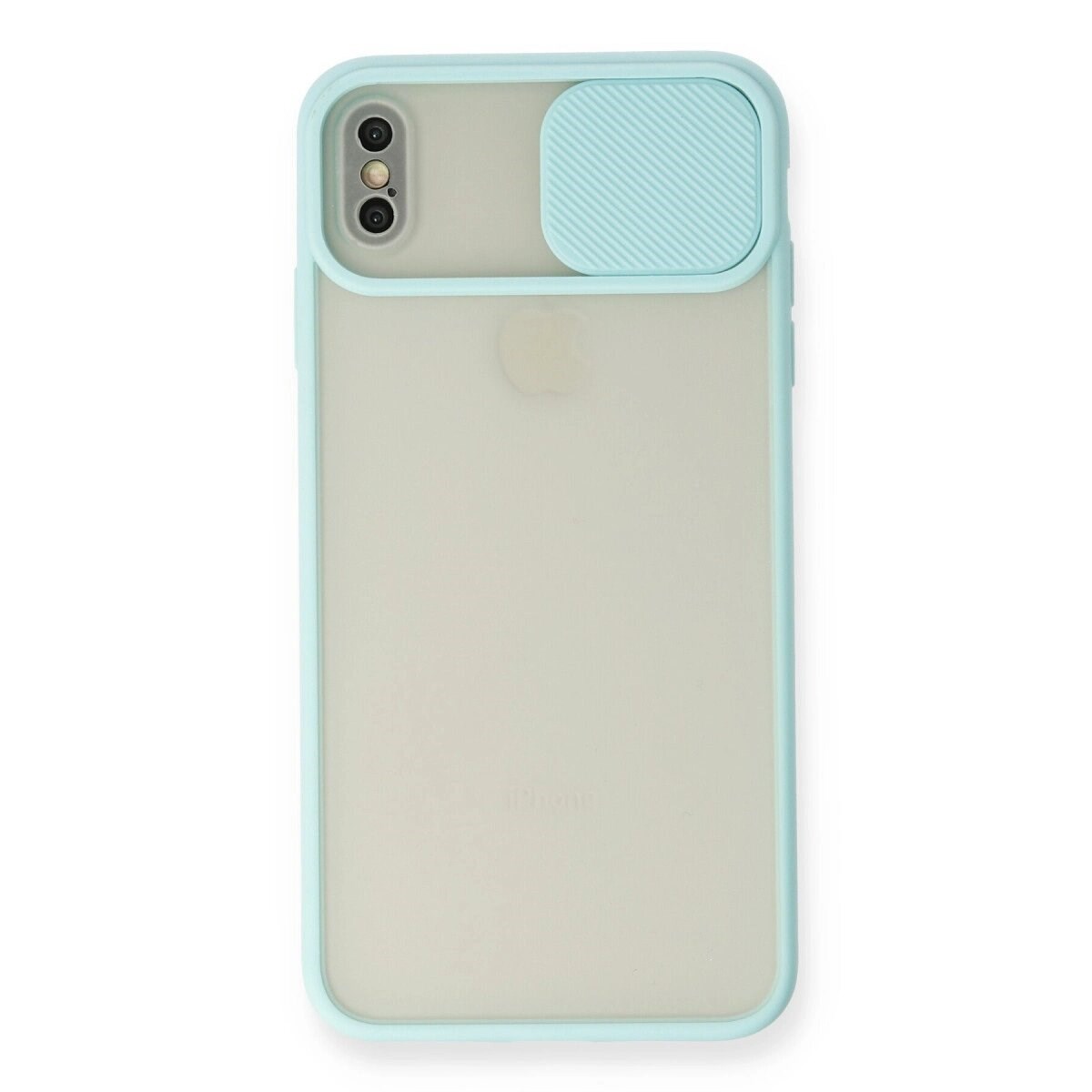 Apple İphone Xs Max Kılıf Palm Buzlu Kamera Sürgülü Silikon - Turkuaz