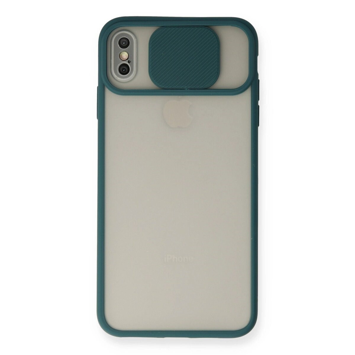 Apple İphone Xs Max Kılıf Palm Buzlu Kamera Sürgülü Silikon - Yeşil