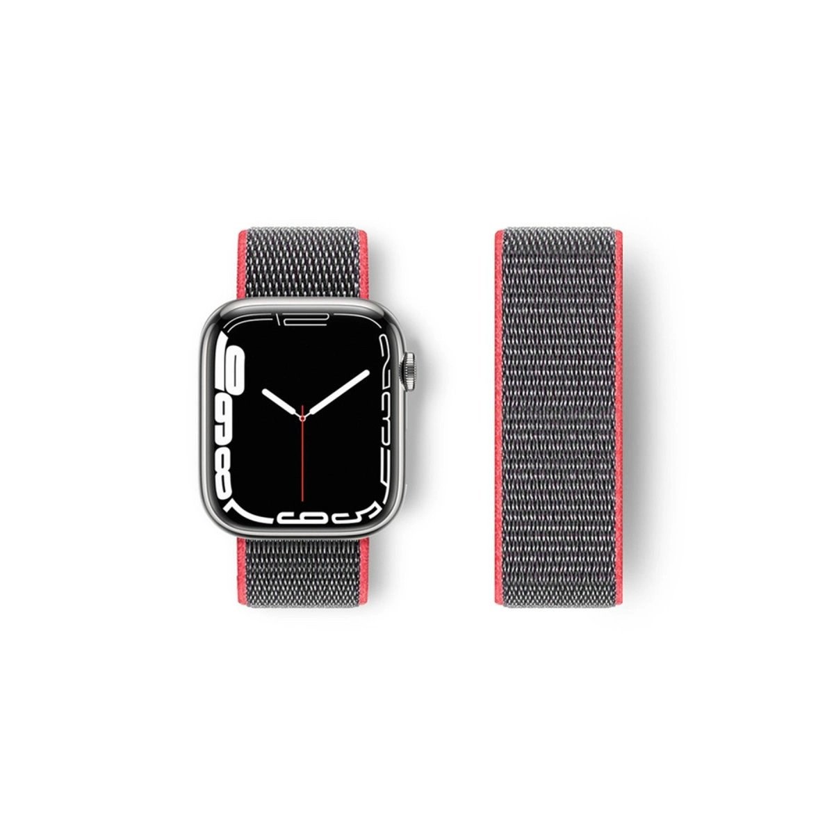 Apple Watch 38mm Hasırlı Cırtcırtlı Kordon - Pembe