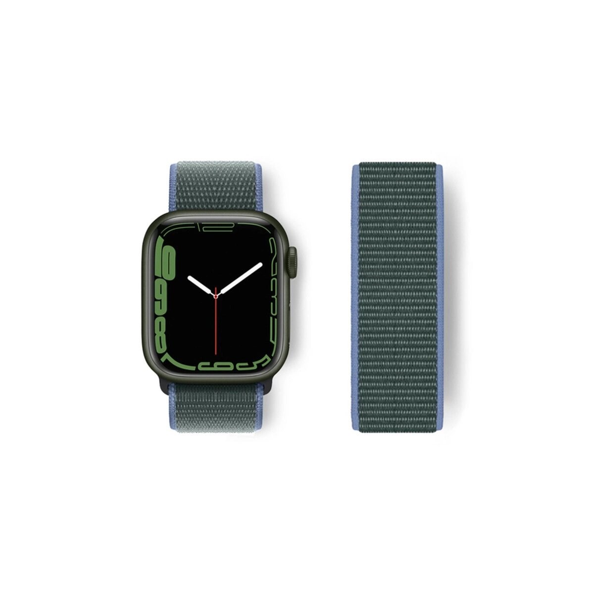 Apple Watch 38mm Hasırlı Cırtcırtlı Kordon (saat Değildir) - Mavi-yeşil