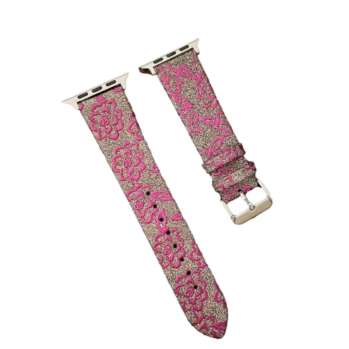 Apple Watch 42mm Creeper Desenli Kordon (saat Değildir) - Pembe