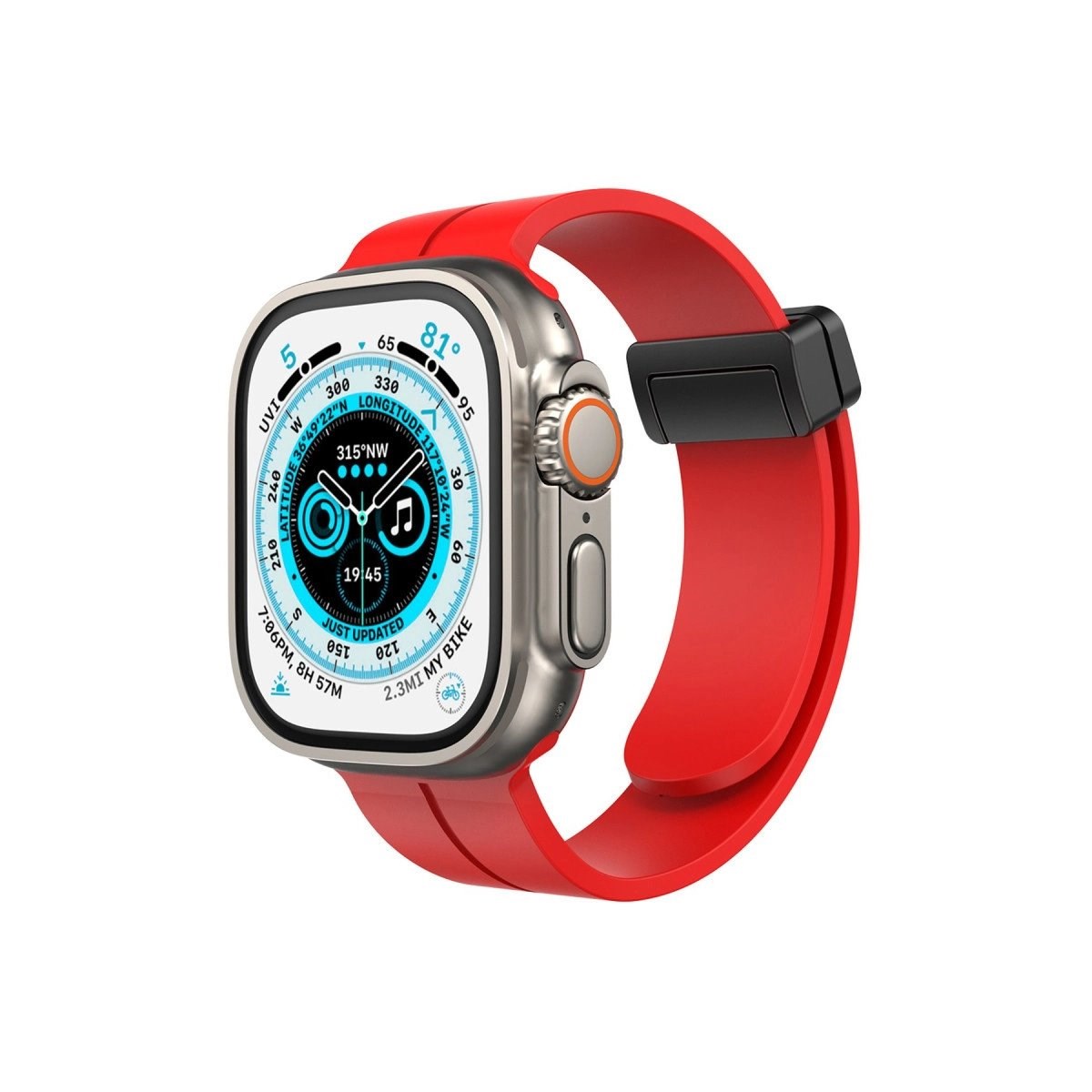 Apple Watch 42mm Kr412 Elegance Stylısh Kordon - Kırmızı