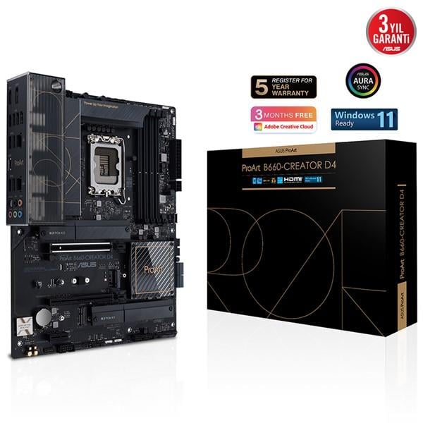 ASUS PROART B660-CREATOR D4 DDR4 HDMI DP PCIe 16X v4.0 1700p ATX