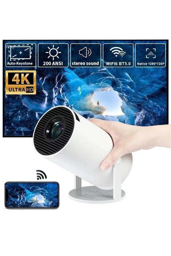 Ayaklı Projeksiyon Taşınabilir Mini Projektör Sinema Projektörü Android