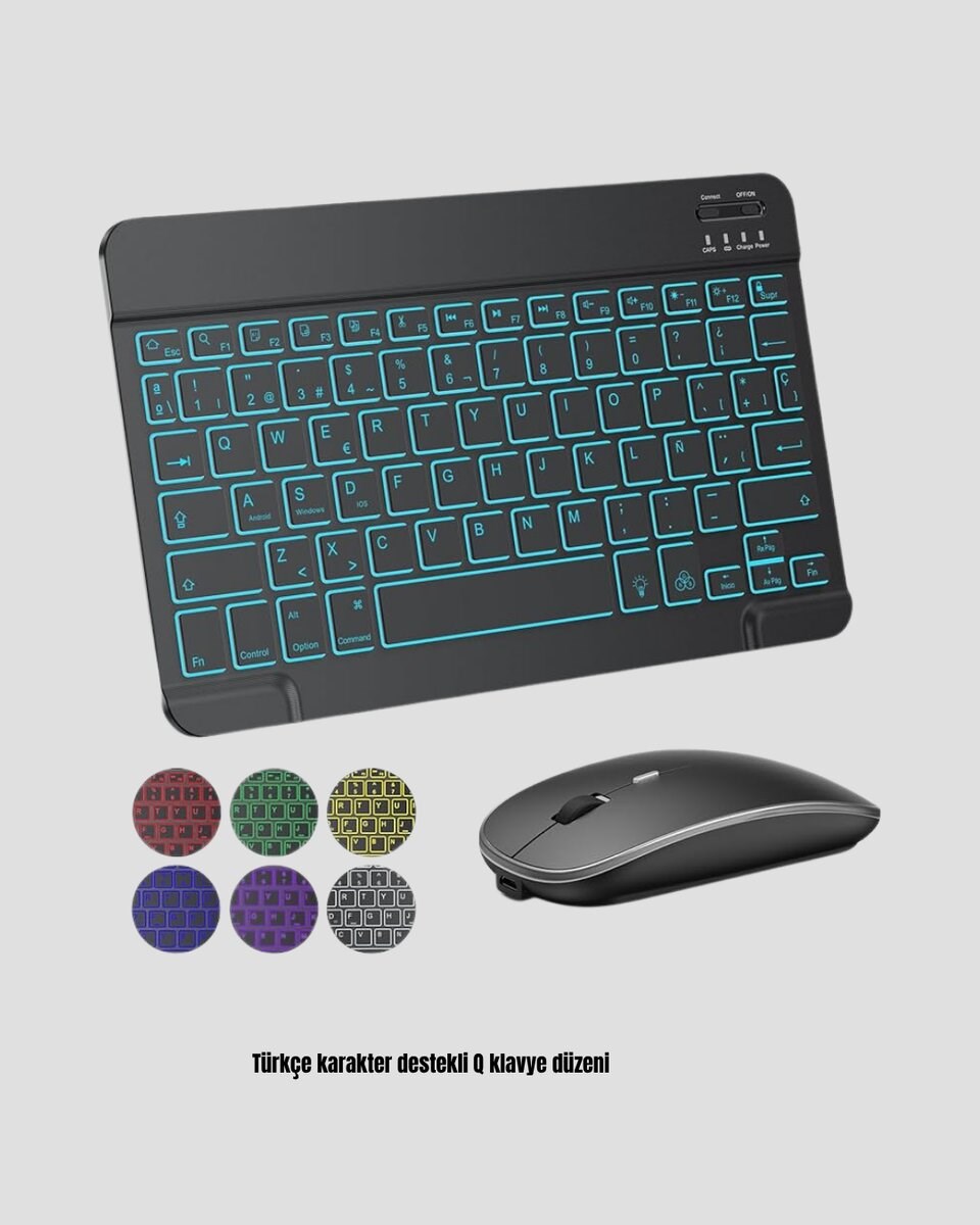 Aydınlatmalı Türkçe Q RGB Klavye Sessiz ve Dayanıklı Tuş Takımı