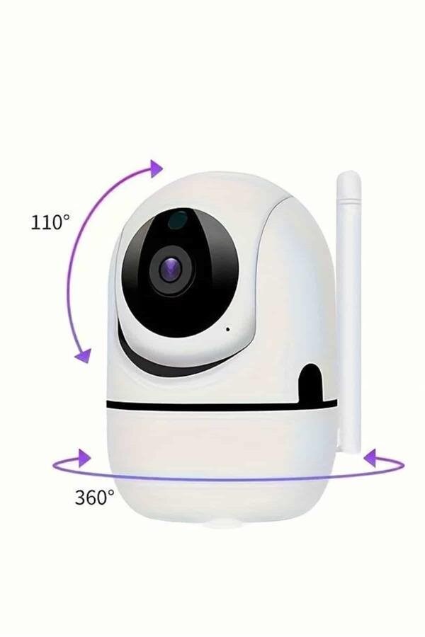 Baby Kamera Kablosuz 720P Beyaz 360 Derece Wifi Kamera Full HD 1080p